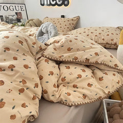 Vintage Forest Mushrooms Fall Bedding Set