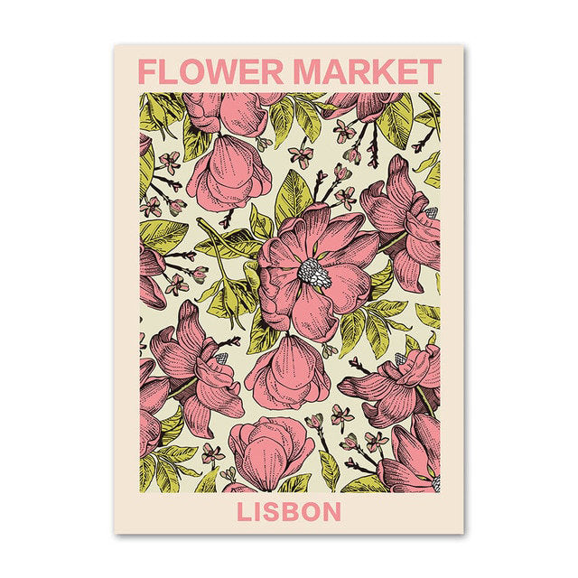 Vintage blasse Blumenkunst Leinwand Poster