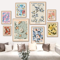 Vintage blasse Blumenkunst Leinwand Poster