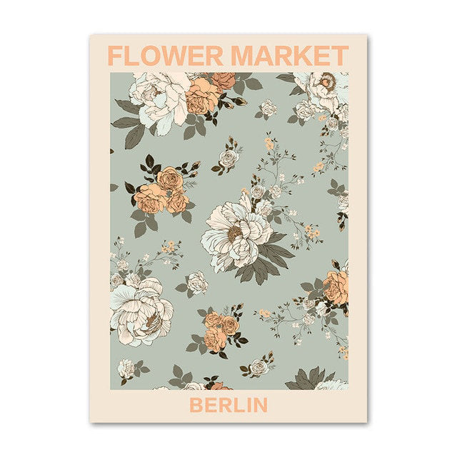 Vintage blasse Blumenkunst Leinwand Poster