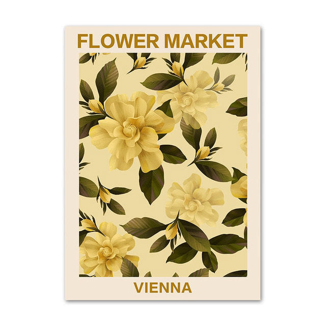 Vintage blasse Blumenkunst Leinwand Poster