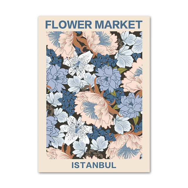 Vintage blasse Blumenkunst Leinwand Poster