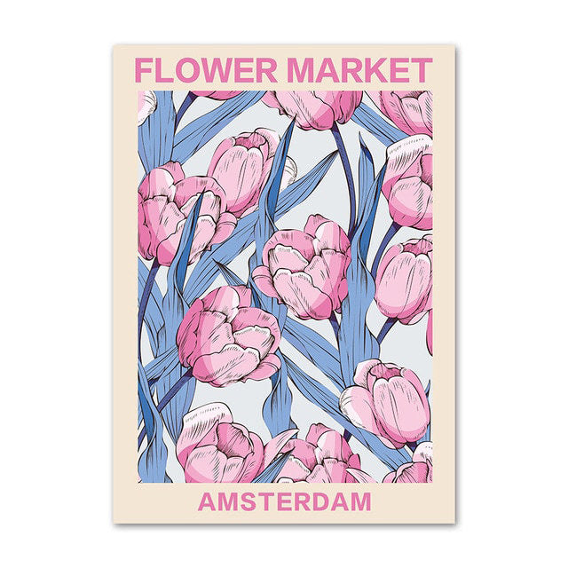 Vintage blasse Blumenkunst Leinwand Poster