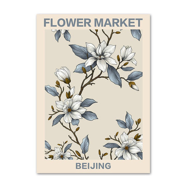 Vintage blasse Blumenkunst Leinwand Poster