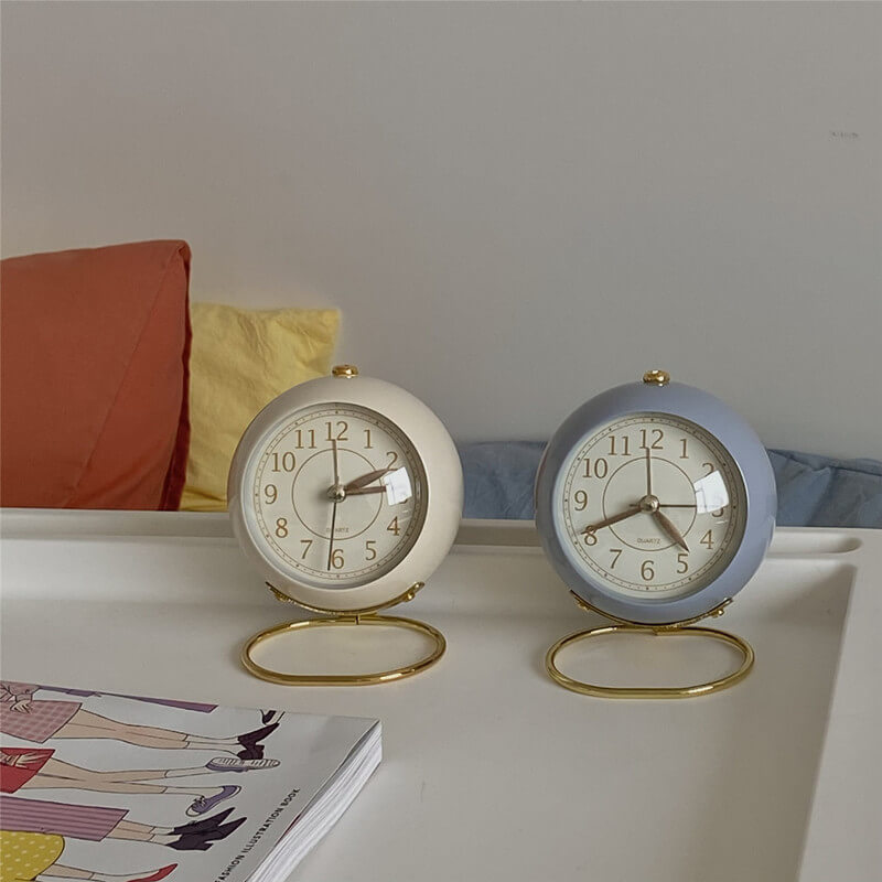 Vintage Round Table Alarm Clock