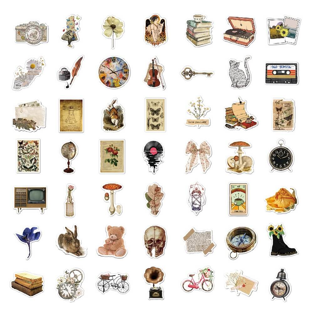 Cottagecore Aesthetic Vintage Sticker Pack – Oitoy