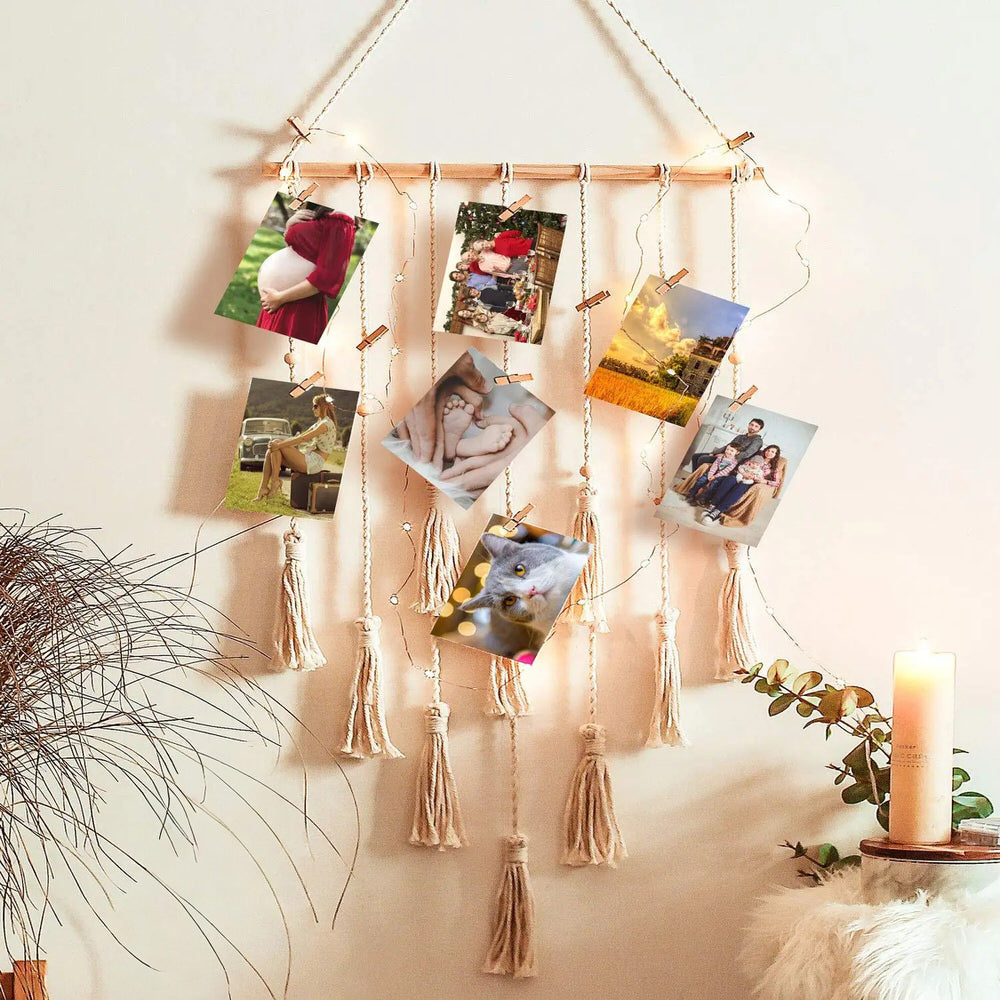 Macrame Wall Hanging Photo Display