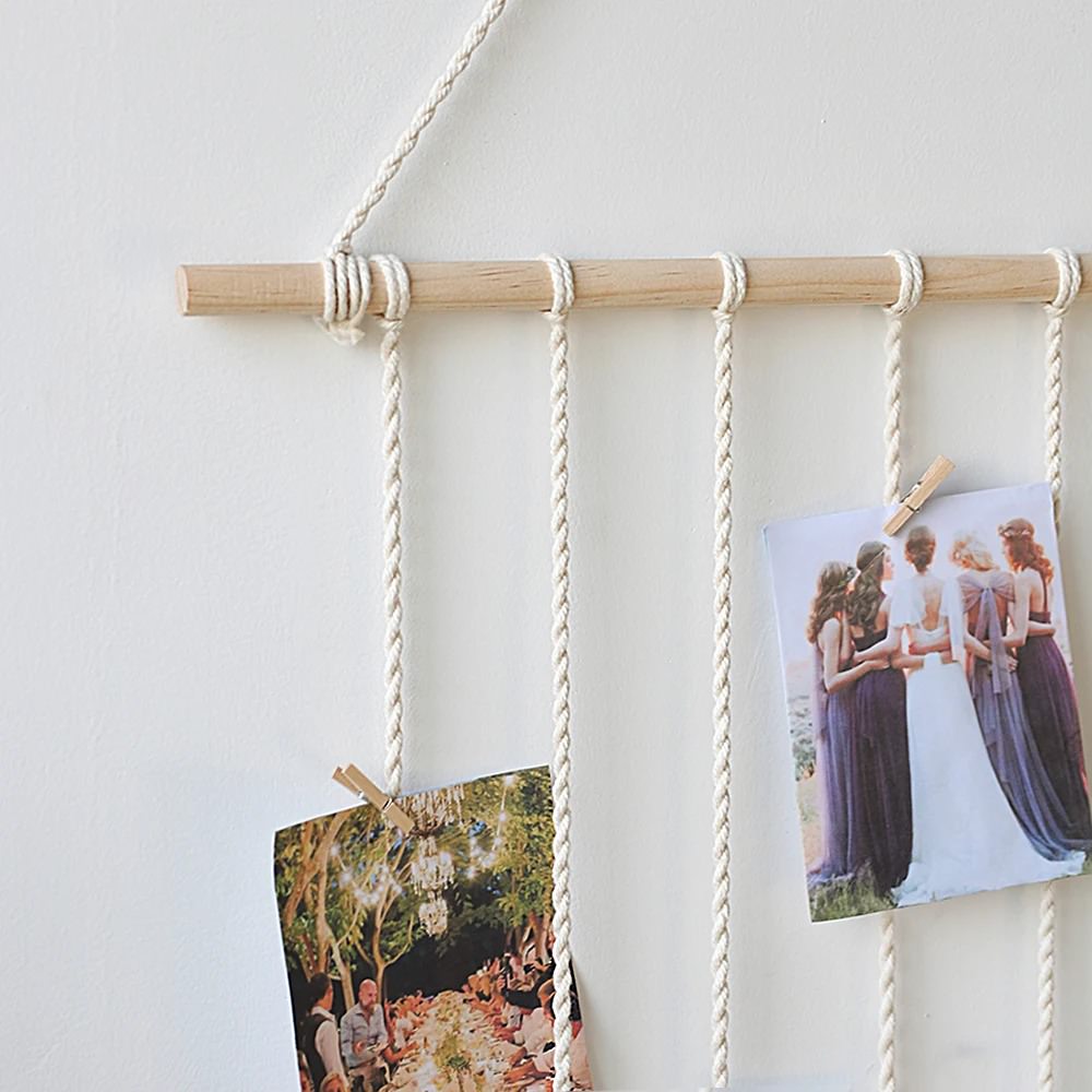 Macrame Wall Hanging Photo Display