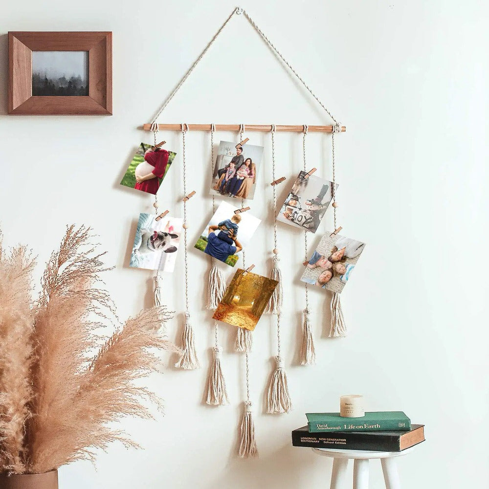 Macrame Wall Hanging Photo Display