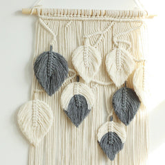 Boho Aesthetic Macrame Leaves Wall Hanging