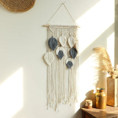 Boho Aesthetic Macrame Leaves Wall Hanging