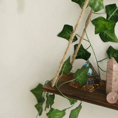 Hanging Shelves with Artificial Ivy LED-Strip Light