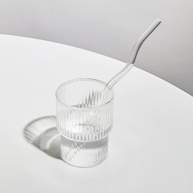 Pastel Glass Wavy Straws