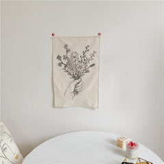 Outline Wild Flowers Mini Tapestry