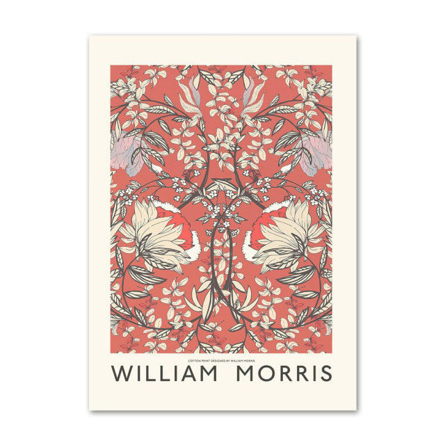 Orange Red Floral Art Canvas Posters