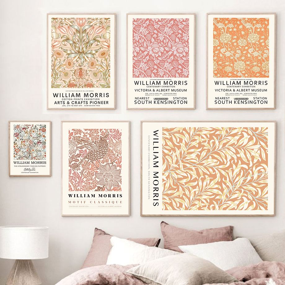 Orange Red Floral Art Canvas Posters