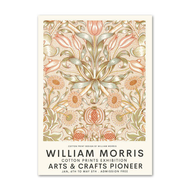 Orange Red Floral Art Canvas Posters