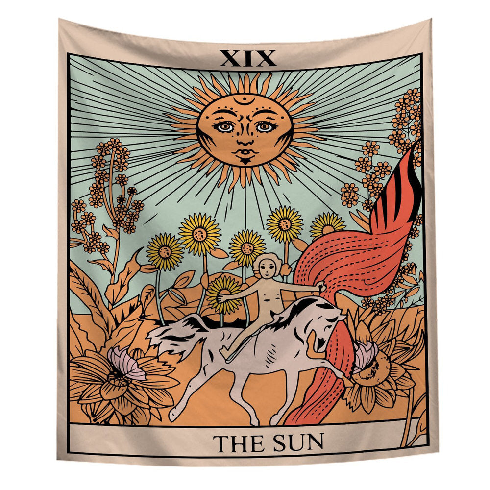 "The Sun" Tarot Colored Tapestry