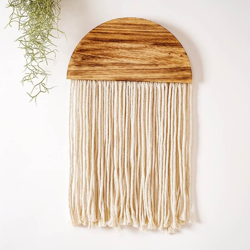 Wooden Semicircle Macrame Wall Decor