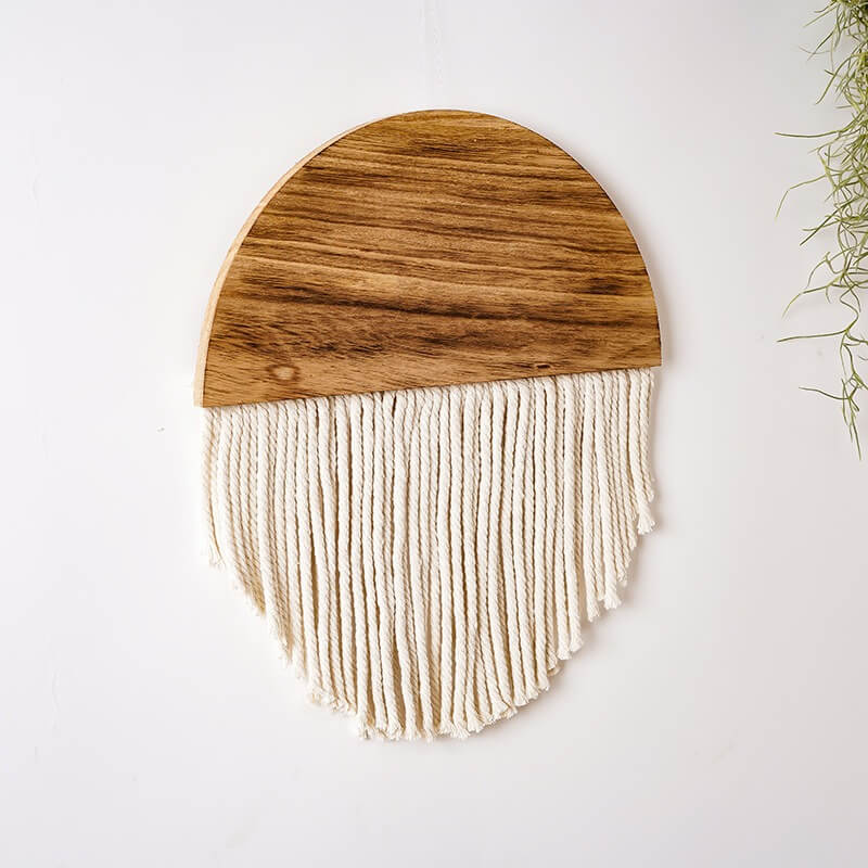 Wooden Semicircle Macrame Wall Decor