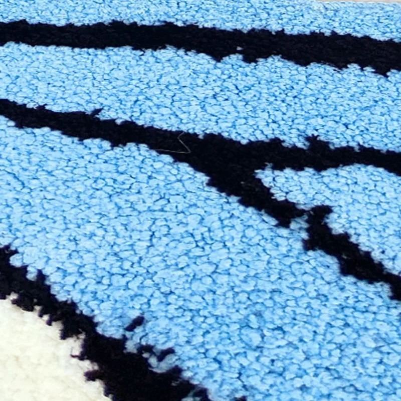 Y2K Blue Butterfly Throw Rug