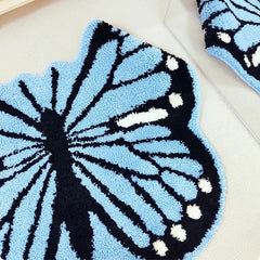 Y2K Blue Butterfly Throw Rug